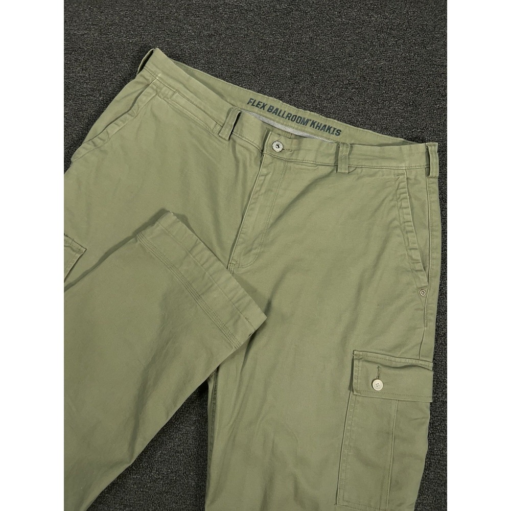 Duluth Trading Flex Ballroom Khakis Men 38x32 (Fits 39x31) Green Stretch Utility